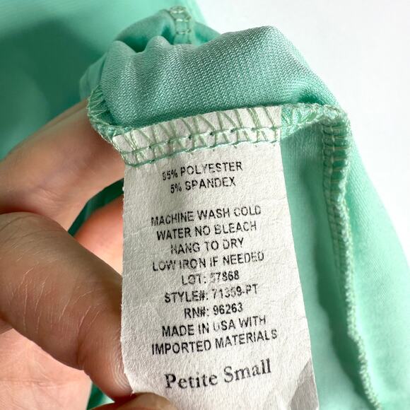 Tiffany & Grey Petite Teal Knotted Tank Top Small - Picture 5 of 5